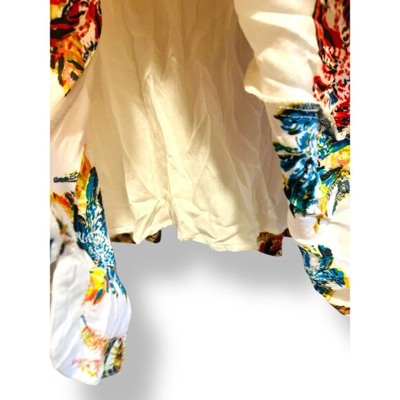 Free People Thought I Was Dreamin Boho Floral Mesh Strappy Back Mini Dress XS - Picture 7 of 15